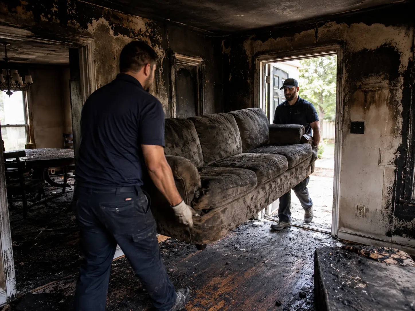 restoration tech cleaning salvageable contents